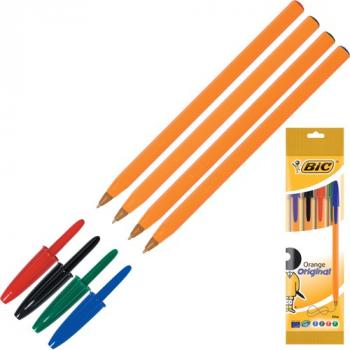 Ручка шариковая Набор 4цв Bic Oange ассорти