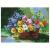 Картина по номерам А3 Остров Сокровищ Цветы в корзине  с акриловыми краскаси картон кисть