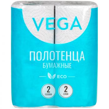 Полотенца рулон 2шт Vega 2-сл 12м/рул серые