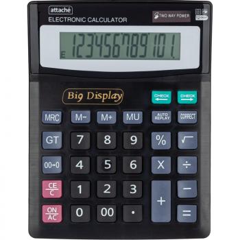 Калькулятор 12 разр полноразмерный дв.пит 192x148х33 черный Attache ATC-444-12F