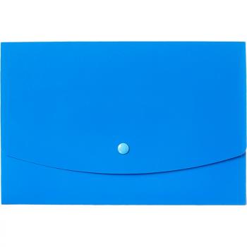 Конверт на кнопке А5  500мкм пластик непрозрачная синяя Attache