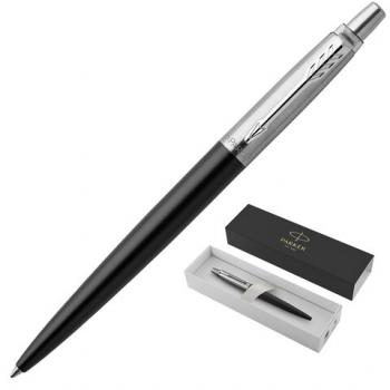 Ручка шариковая PARKER "Jotter Core Bond Street Black CT", корпус черный, детали хром, синяя, 195318