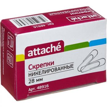 Скрепки 28мм никель Attache AL-YH28/100