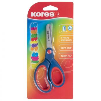 Ножницы детские 13см Kores Softgrip с пласт. прорезин. ассимитр. ручками