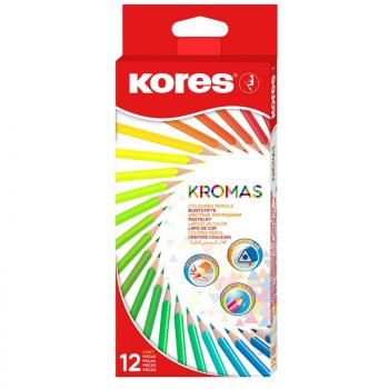 Карандаши цветные 12цв 3-гран Kores Kromas 93391