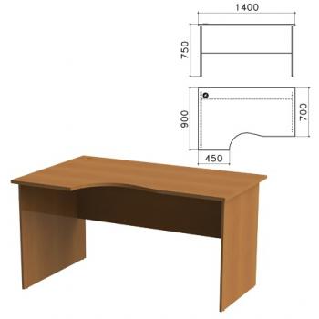 Стол письменный 1400х900х750мм Монолит эргономичный левый цвет орех гварнери
