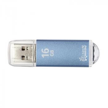 Флеш диск 16GB SMARTBUY V-Cut USB 2.0 металлический корпус синий SB16GBVC-B