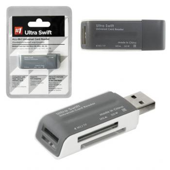 Картридер Defender ultra Swift USB 2.0 SD MMC TF M2 CF XD MS