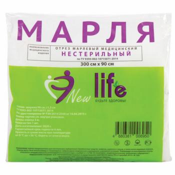 Марля медицинская отбеленная NEW LIFE отрез 3 м, плотность 36 (±2) г/м2