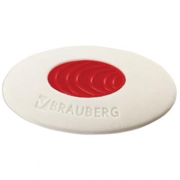 Ластик овальный Brauberg Oval Pro 40х26х8мм пластиковый держатель термопласт.резина/36