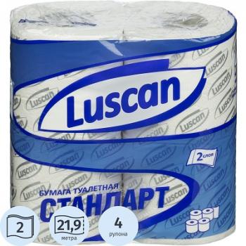 Туалетная бумага 04шт Luscan Standart 21,88м 2-сл втулка 