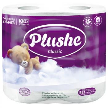 Туалетная бумага 04шт Plushe Classic 18м 2-сл целлюлоза белая