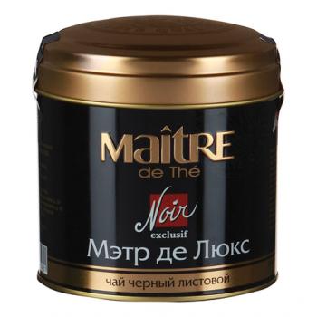 Чай 100гр Maitre Мэтр де Люкс черный листовой жестяная банка