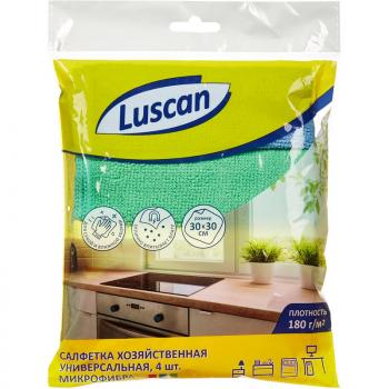 Салфетка для бытовых нужд микрофибра Luscan 180г 30х30см 4шт/уп