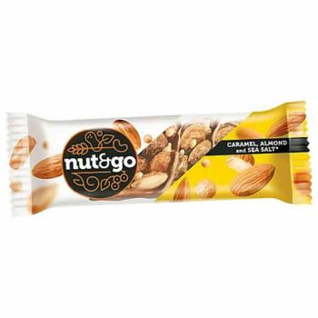 Шоколадный батончик из цельного миндаля с соленой карамели Nut And Go