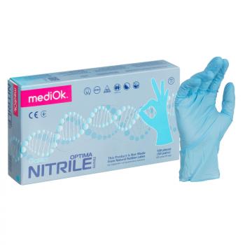 Перчатки нитриловые голубые 3гр M 50 пар Nitrile Optima