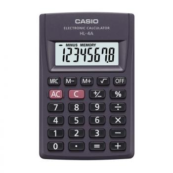 Калькулятор 08 разр Casio HL-4А 56х87х8,8мм малый черный/10