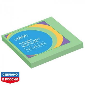 Стикеры 76х76 Attache Bright colours с клеев.краем салатовый 100л