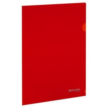 Уголок 150мкм BRAUBERG EXTRA А4 пластик прозрачная красная