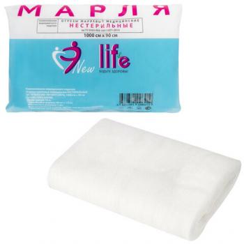 Марля медицинская отбеленная NEW LIFE отрез 0,9х10 м, плотность 30 (±2) г/м2