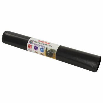 Мешки для мусора 240 л черные в рулоне 5 шт. особо прочные, ПВД 80 мкм, 90х140 см, LAIMA