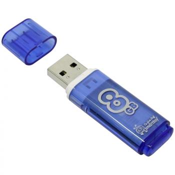 Флеш диск 8GB Smart Buy Glossy USB 2.0 Flash Drive голубой  SB8GBGS-B