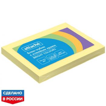 Стикеры 76х51 желтый 100л Attache Bright colours