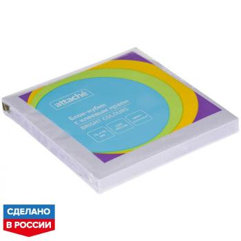 Стикеры 76х76 с кл краем 100л фиолетовый Attache Bright colours