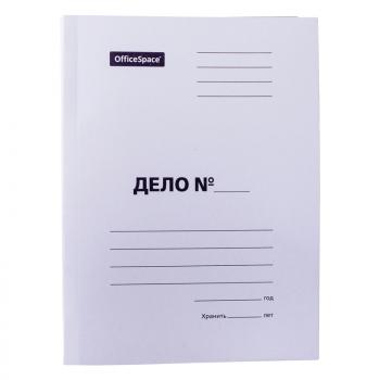 Скоросшиватель Дело картон немелованный 300г/м2 белый пробитый до 200л OfficeSpace
