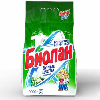 Стиральный порошок автомат 9кг Биолан Белые цветы