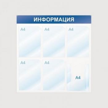Стенд Информация 6 отд 750х750 синий